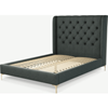 Picture of Romare Double size Bed, Etna Grey Wool with Brass Legs