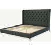 Picture of Romare Super King Size Bed, Etna Grey Wool with Nickel Legs