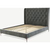 Picture of Romare King size Bed, Steel Grey  Velvet with Copper Legs