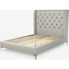Picture of Romare Double Bed, Ghost Grey Cotton with Nickel Legs