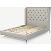 Picture of Romare Double size Bed, Ghost Grey Cotton with Copper Legs