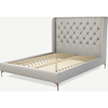 Picture of Romare King size Bed, Ghost Grey Cotton with Copper Legs