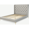 Picture of Romare King size Bed, Ghost Grey Cotton with Brass Legs