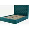 Picture of Romare King size Bed  with Ottoman, Tuscan Teal  Velvet
