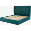 Picture of Romare Super King size Bed  with Drawers, Tuscan Teal  Velvet
