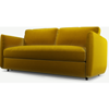 Picture of Fletcher 3 Seater Sofabed with Memory Foam Mattress, Saffron Yellow Velvet