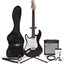 Picture of LA Left Handed Electric Guitar Black + 15W Amp Complete Pack