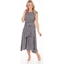Picture of Abstract Print Dip Hem Midi Dress OSS GREEN/LAVENDER