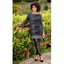 Picture of Animal Print Feather Knit Top - GREY/BLACK