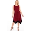 Picture of Animal Print Hanky Hem Midi Dress - RED/BLACK