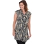 Picture of Animal Print Short Sleeve Shirt Dress - BLACK/MUSTARD