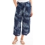 Picture of Animal Print Wide Leg Cropped Trousers - BLUE