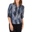Picture of Anna Rose Animal Print Blouse With Necklace - COBALT/NAVY