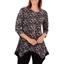 Picture of Anna Rose Animal Print Brushed Tunic With Necklace - BLACK/PINK