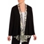 Picture of Anna Rose Chiffon Trim Knitted Cover Up - BLACK