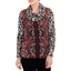 Picture of Anna Rose Cowl Neck Embellished Brushed Knit Top - BLACK/RED