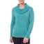 Picture of Anna Rose Cowl Neck Feather Knit Top - TEAL
