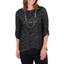Picture of Anna Rose Double Layer Blouse With Necklace - BLACK/GOLD