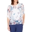 Picture of Anna Rose Embellished Floral Printed Semi Sheer Top - WHITE/PINK
