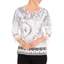 Picture of Anna Rose Embellished Print Knit Top - IVORY/DUSTY PINK