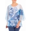 Picture of Anna Rose Embellished Print Top - IVORY/POWDER BLUE