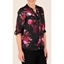 Picture of Anna Rose Floral Chiffon Blouse With Necklace - BLACK/PINK