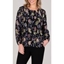 Picture of Anna Rose Floral Chiffon Long Sleeve Top - BLACK MULTI