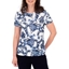 Picture of Anna Rose Floral Frill Detail Top - IVORY/BLUE