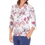 Picture of Anna Rose Floral Print Blouse With Necklace - WHITE/PINK