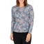 Picture of Anna Rose Floral Print Lace Trim Top - BLACK/MULTI