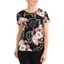 Picture of Anna Rose Floral Printed Top - BLACK/CORAL