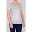 Picture of Anna Rose Floral Shimmer Jersey Top - GREY MARL
