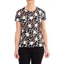 Picture of Anna Rose Flower Print Stretch top - BLACK/CORAL