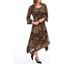 Picture of Anna Rose Flute Sleeve Hanky Hem Dress - BROWNS