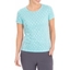 Picture of Anna Rose Foil Feather Printed Jersey Top - AQUA MARINE