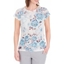 Picture of Anna Rose Lace Trim Short Sleeve Top - WHITE/BLUE