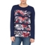 Picture of Anna Rose Long Sleeve Print Panel Top - NAVY/PRINT