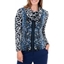 Picture of Anna Rose Multi Print Cowl Neck Tunic - BLACK/COBALT