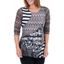Picture of Anna Rose Multi Print Textured Top - BLACK/GREY