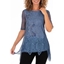 Picture of Anna Rose Patchwork Dip Hem Tunic - BLUE