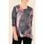Picture of Anna Rose Patchwork Top - BLACK/GREY/RED