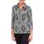 Picture of Anna Rose Pleated Top With Necklace - BLACK/GREY/WHITE