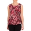 Picture of Anna Rose Pleated Top With Necklace - RED/BLACK