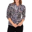 Picture of Anna Rose Print Blouse With Necklace - BLACK/PINK