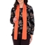 Picture of Anna Rose Printed Brushed Knit Top With Scarf - BLACK/ORANGE