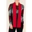 Picture of Anna Rose Printed Brushed Top With Scarf - BLACK/RED