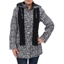 Picture of Anna Rose Printed Coat With Scarf - BLACK/WHITE