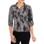Picture of Anna Rose Printed Jersey Shirt With Necklace - BLACK/IVORY