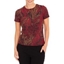 Picture of Anna Rose Printed Jersey Top - RED/GOLD