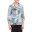 Picture of Anna Rose Printed Pleat Blouse With Necklace - NAVY/AQUA/GREY